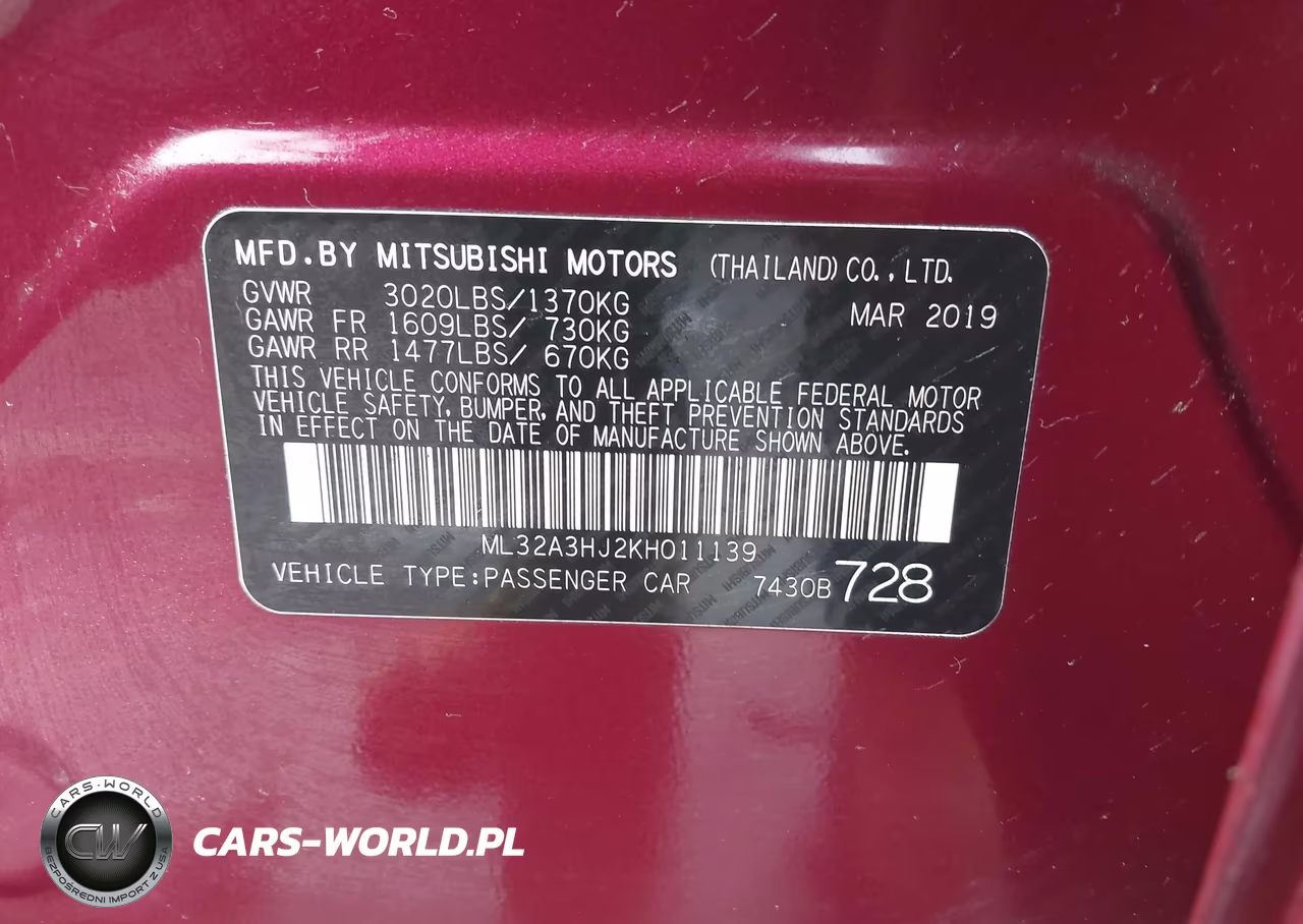 2019 Mitsubishi Mirage Es VIN:ML32A3HJ2KH011139 - 9