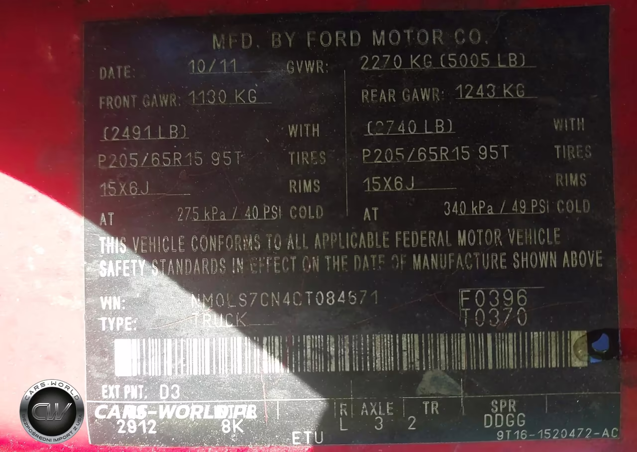 2012 Ford Transit Connect Xl VIN:NM0LS7CN4CT084671 - 9