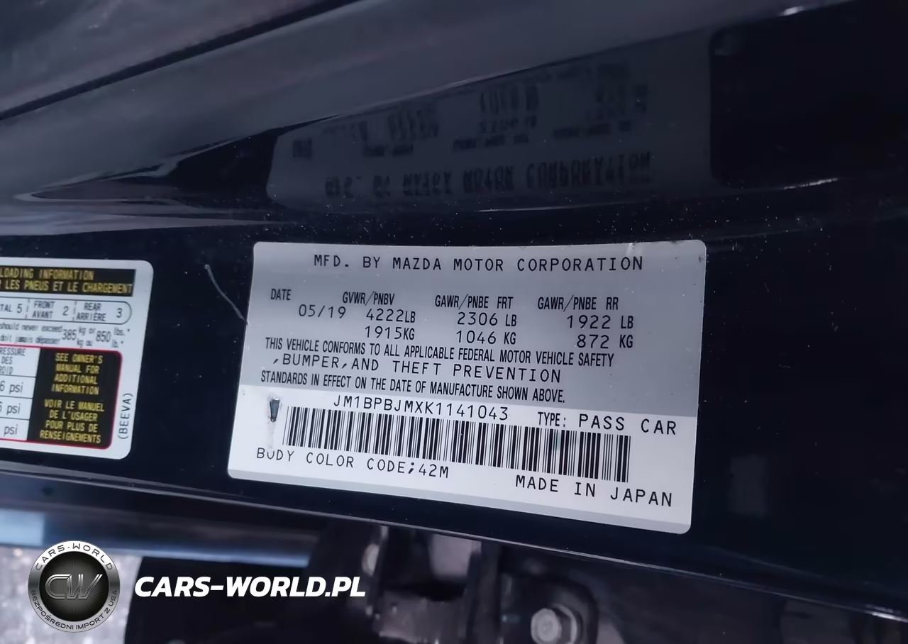 2019 Mazda Mazda3 VIN:JM1BPBJMXK1141043 - 9