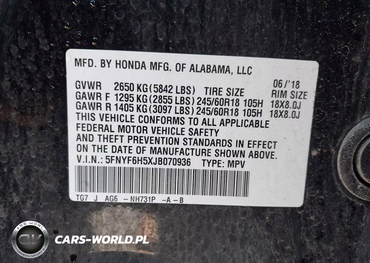 2018 Honda Pilot Ex-L VIN:5FNYF6H5XJB070936 - 9