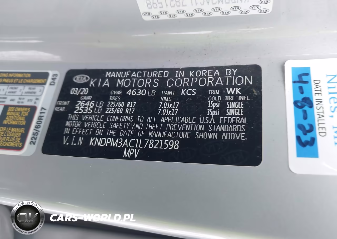 2020 Kia Sportage Lx VIN:KNDPM3AC1L7821598 - 9