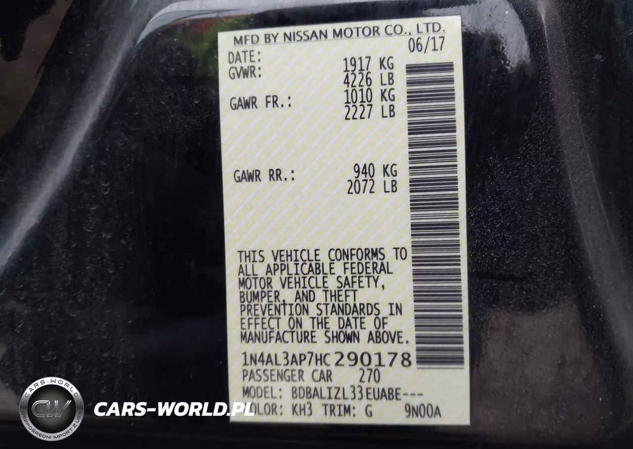 2017 Nissan Altima 2.5 Sv VIN:1N4AL3AP7HC290178 - 9