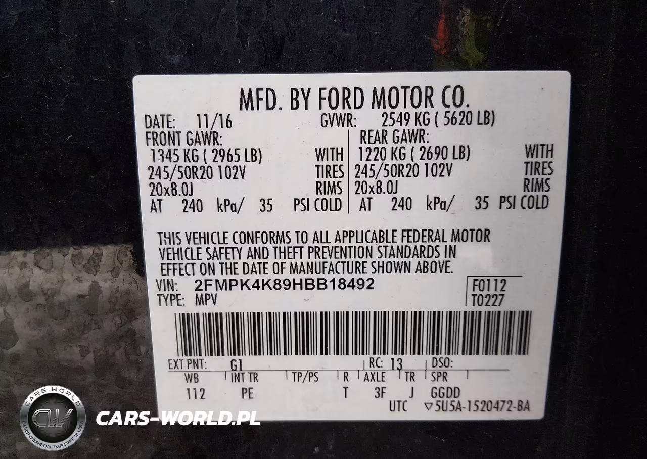 2017 Ford Edge Titanium VIN:2FMPK4K89HBB18492 - 9
