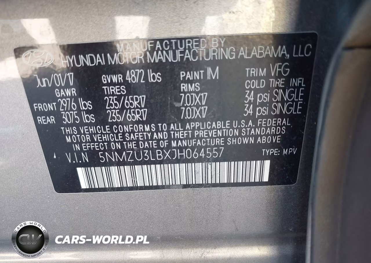 2018 Hyundai Santa Fe Sport 2.4L VIN:5NMZU3LBXJH064557 - 9