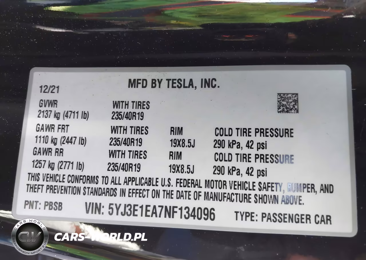 2022 Tesla Model 3 Rear-Wheel Drive VIN:5YJ3E1EA7NF134096 - 9