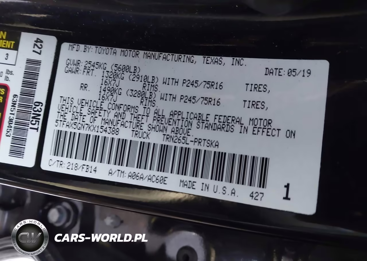 2019 Toyota Tacoma Sr VIN:5TFAX5GN7KX154388 - 9