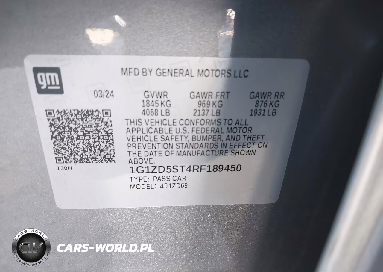 2024 Chevrolet Malibu Lt VIN:1G1ZD5ST4RF189450 - 9