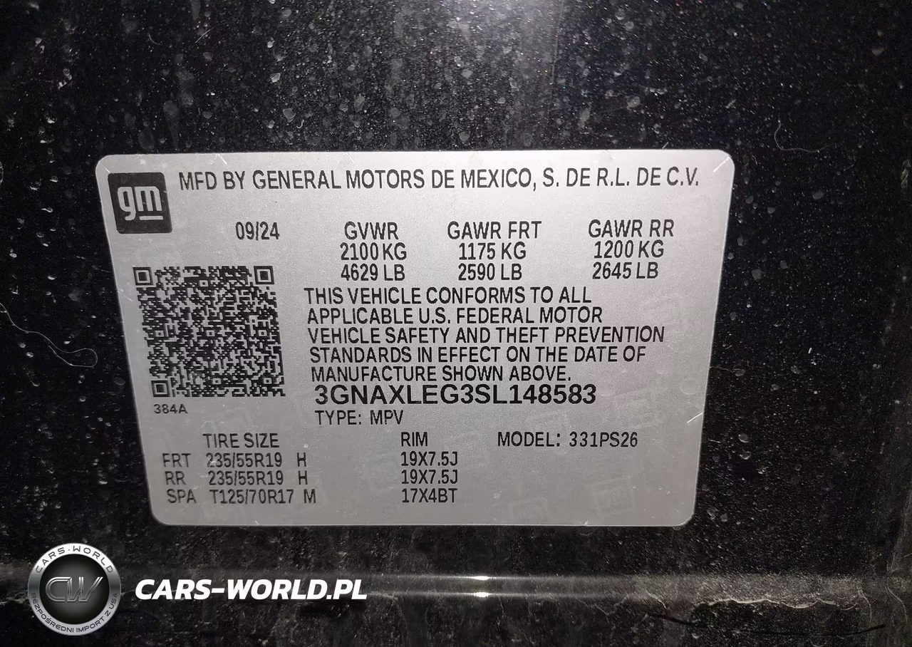 2025 Chevrolet Equinox Fwd Rs VIN:3GNAXLEG3SL148583 - 9