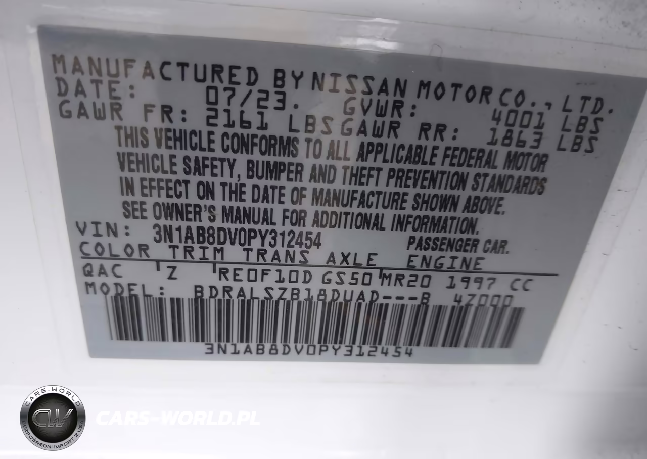 2023 Nissan Sentra Sr Xtronic Cvt VIN:3N1AB8DV0PY312454 - 9
