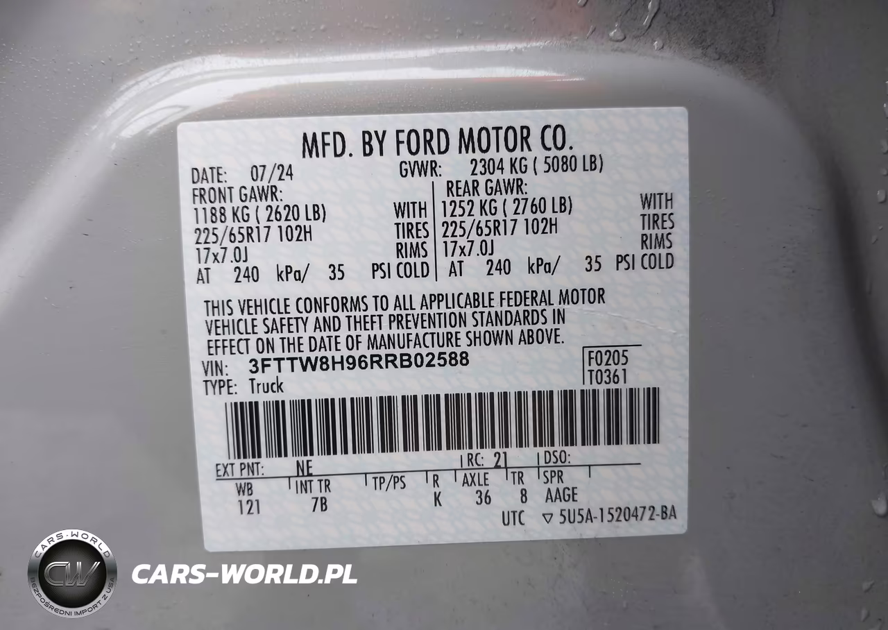 2024 Ford Maverick Xlt VIN:3FTTW8H96RRB02588 - 9