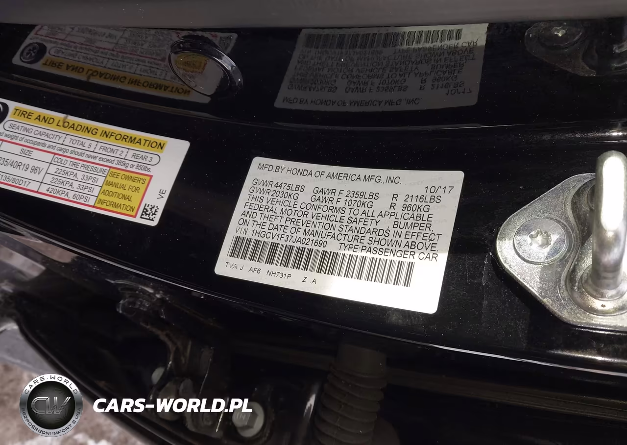 2018 Honda Accord Sport VIN:1HGCV1F37JA021690 - 9