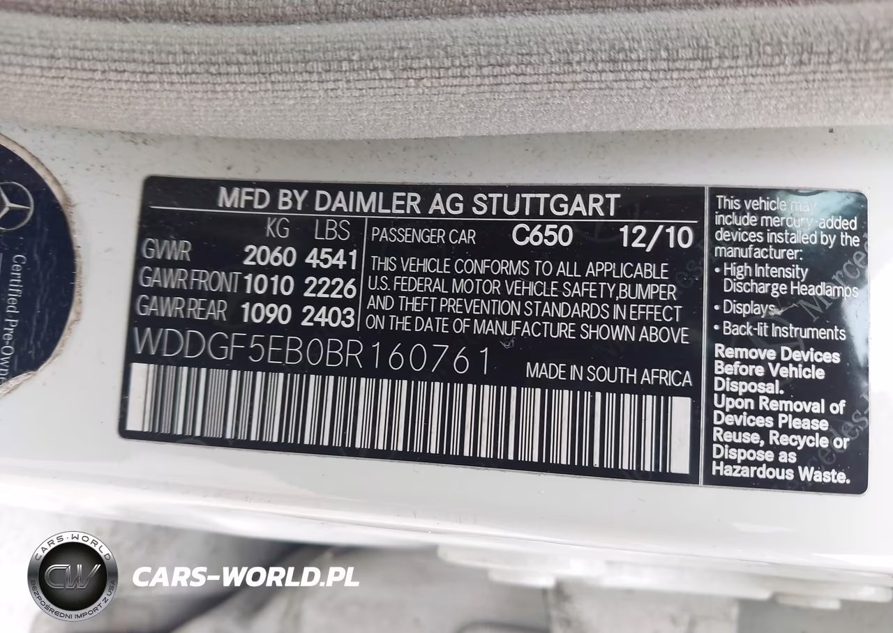 2011 Mercedes-Benz C 300 Sport VIN:WDDGF5EB0BR160761 - 9