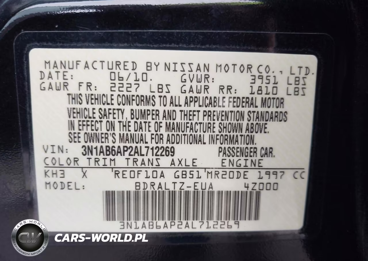 2010 Nissan Sentra 2.0Sr VIN:3N1AB6AP2AL712269 - 9