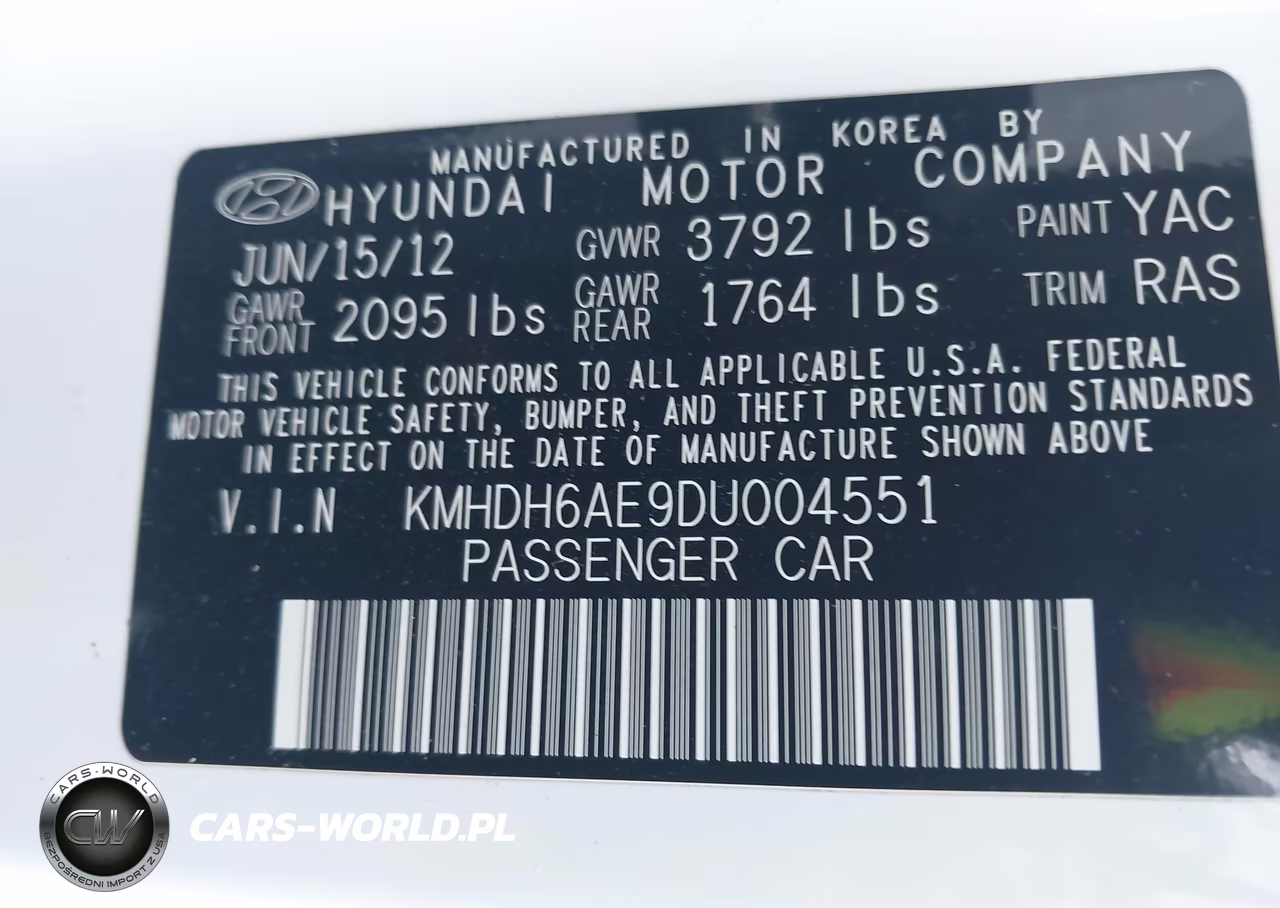 2013 Hyundai Elantra Gs VIN:KMHDH6AE9DU004551 - 9