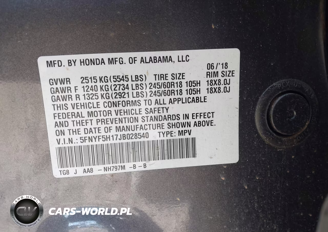 2018 Honda Pilot Lx VIN:5FNYF5H17JB028540 - 9