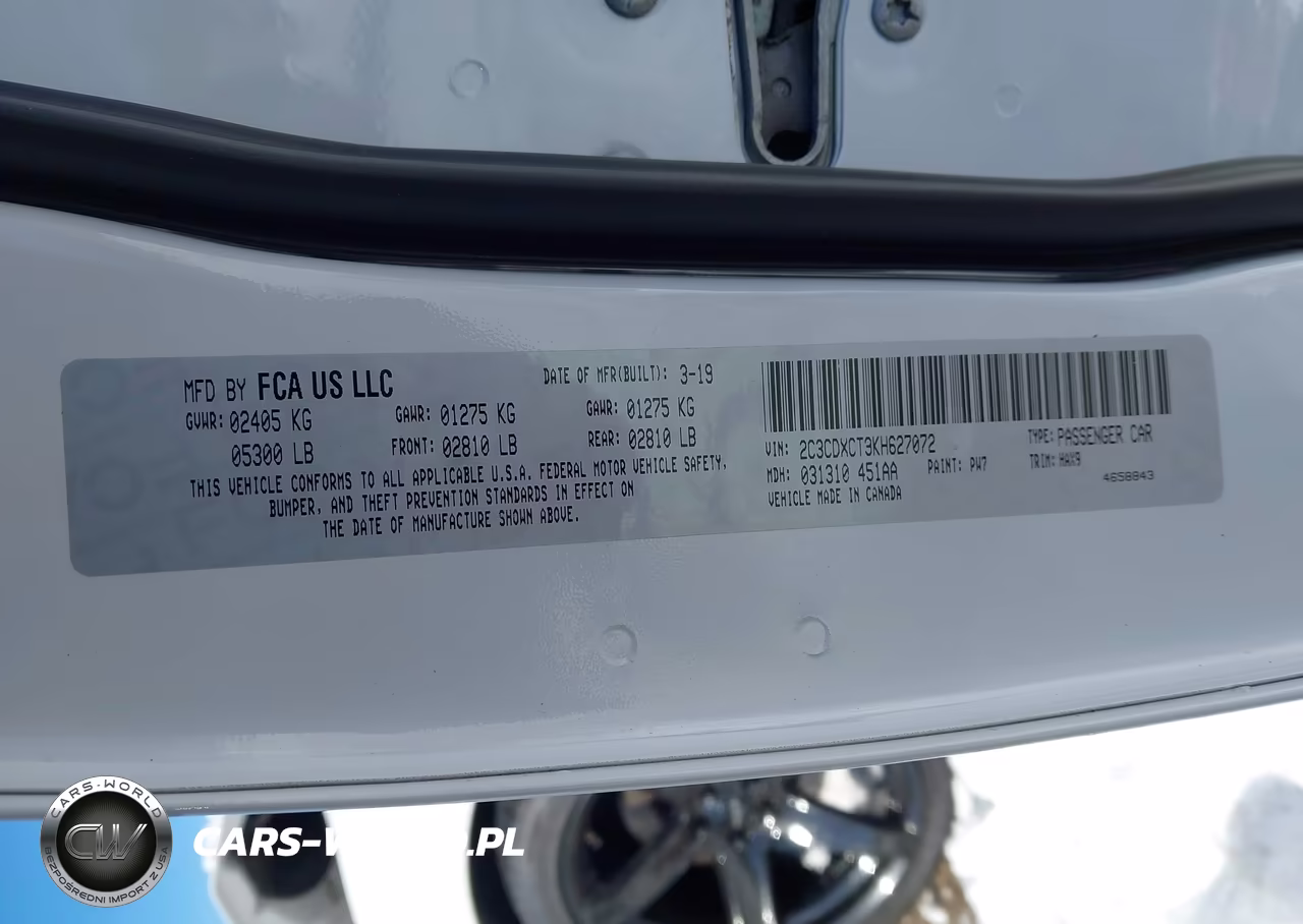 2019 Dodge Charger R-T Rwd VIN:2C3CDXCT9KH627072 - 9