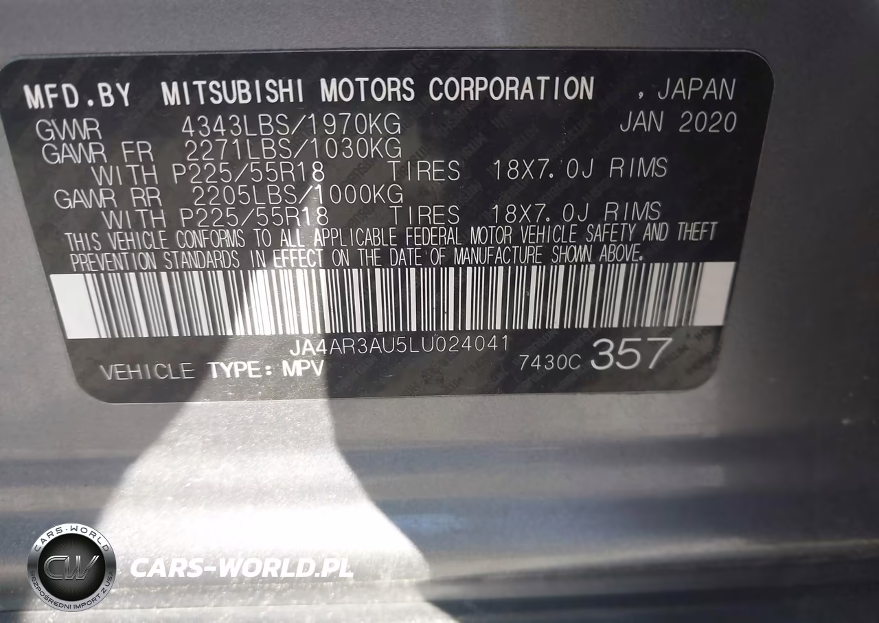 2020 Mitsubishi Outlander Sport 2.0 Be Awc-2.0 Es Awc-2.0 Se Awc-2.0 Sp Awc VIN:JA4AR3AU5LU024041 - 9
