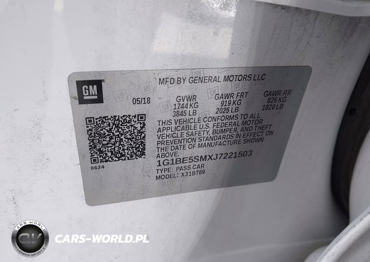 2018 Chevrolet Cruze Lt Auto VIN:1G1BE5SMXJ7221503 - 9