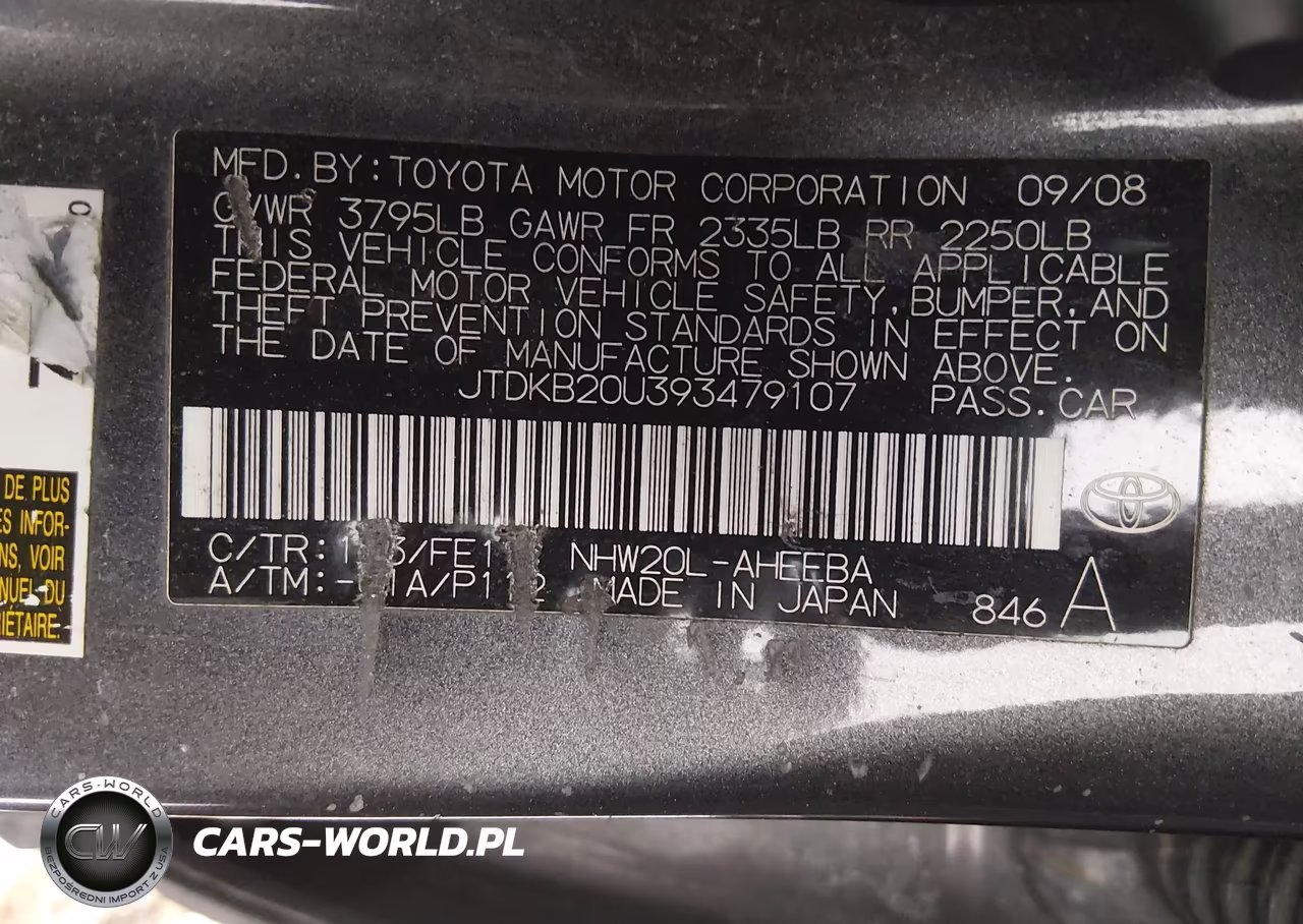 2009 Toyota Prius VIN:JTDKB20U393479107 - 9