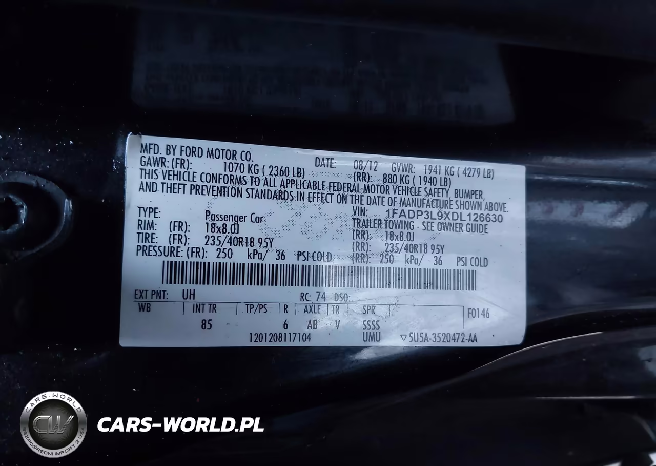 2013 Ford Focus St VIN:1FADP3L9XDL126630 - 9
