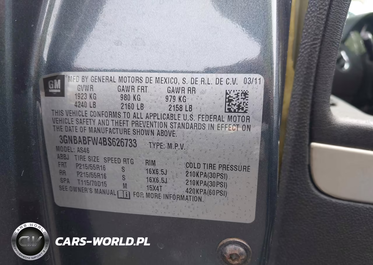 2011 Chevrolet Hhr Lt VIN:3GNBABFW4BS626733 - 9
