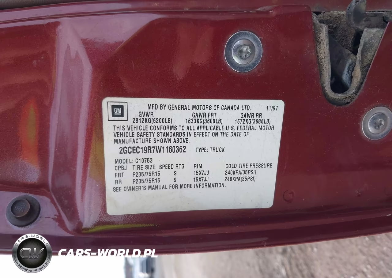 1998 Chevrolet C1500 Fleetside VIN:2GCEC19R7W1160362 - 9