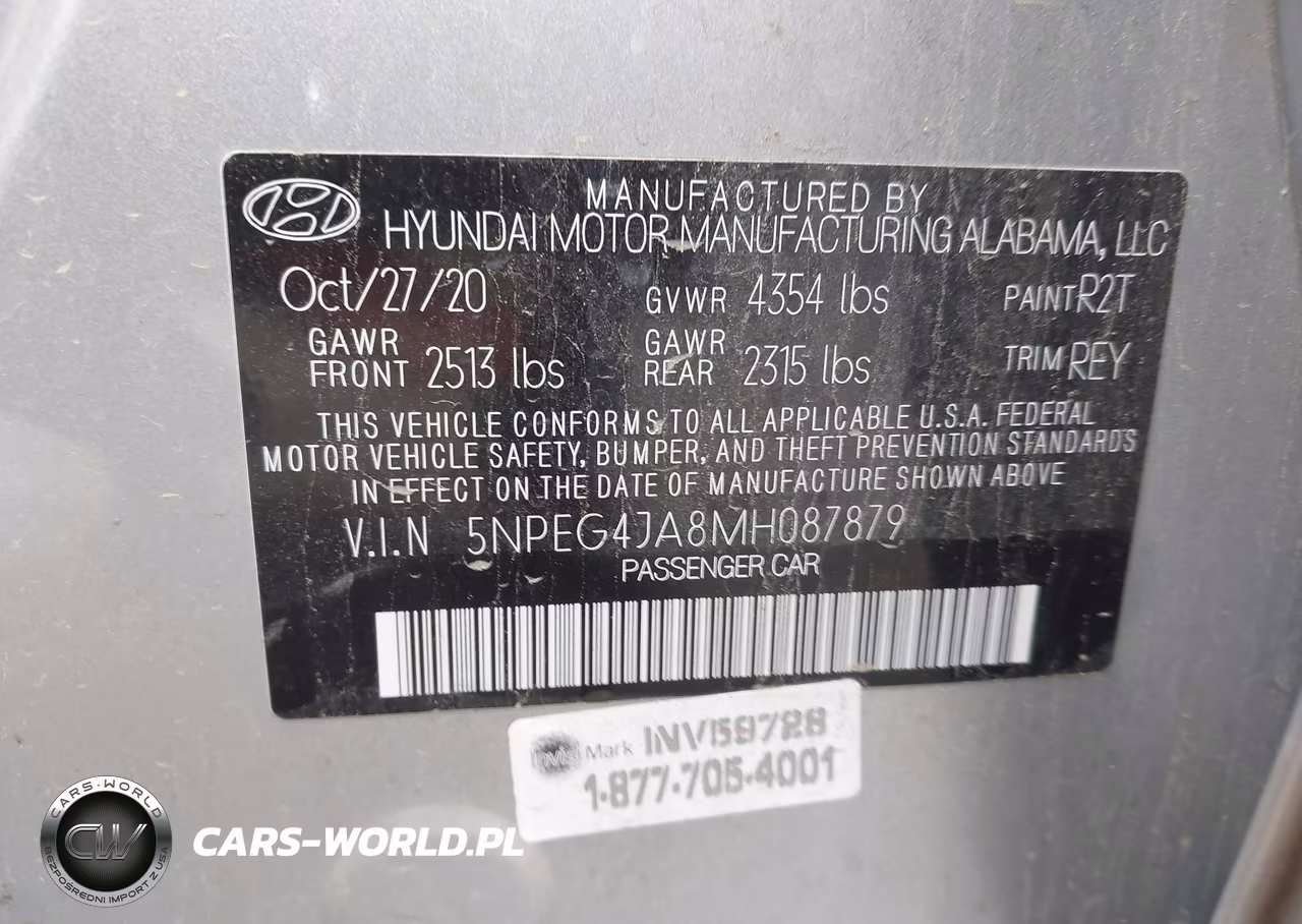 2021 Hyundai Sonata Se VIN:5NPEG4JA8MH087879 - 9