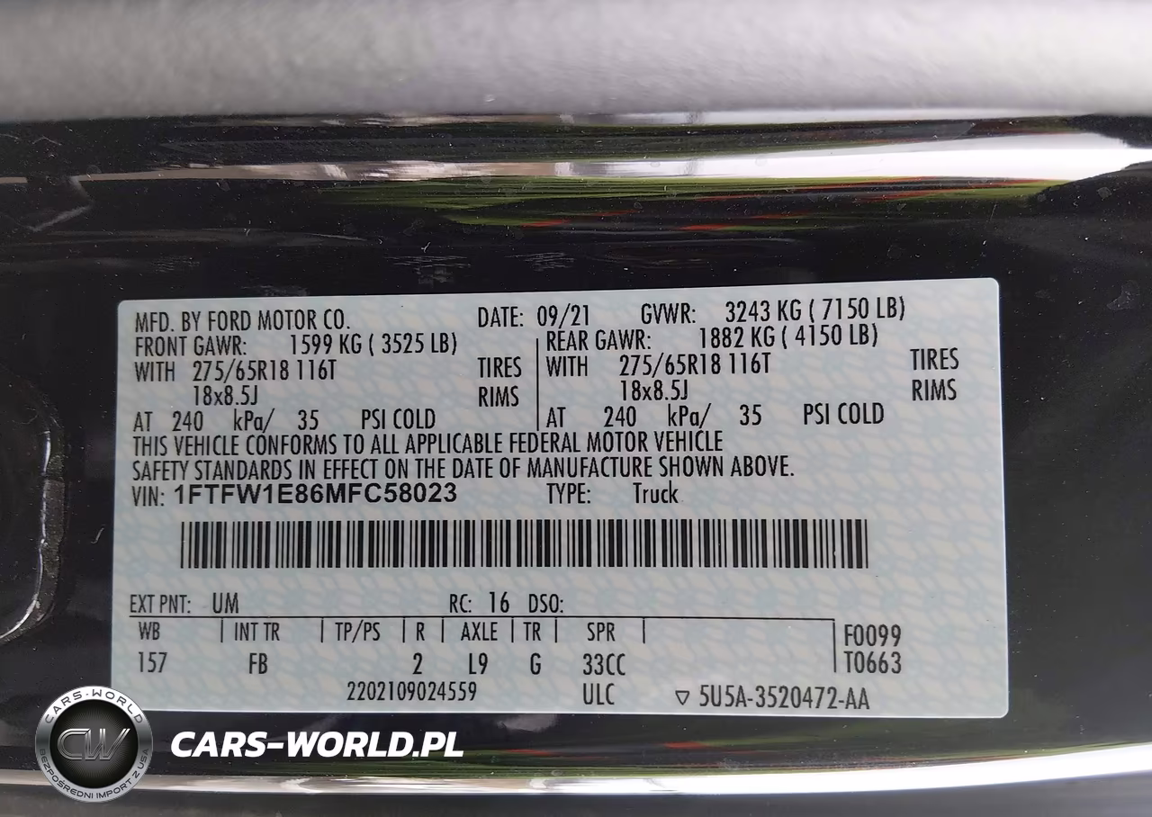 2021 Ford F-150 Xlt VIN:1FTFW1E86MFC58023 - 9