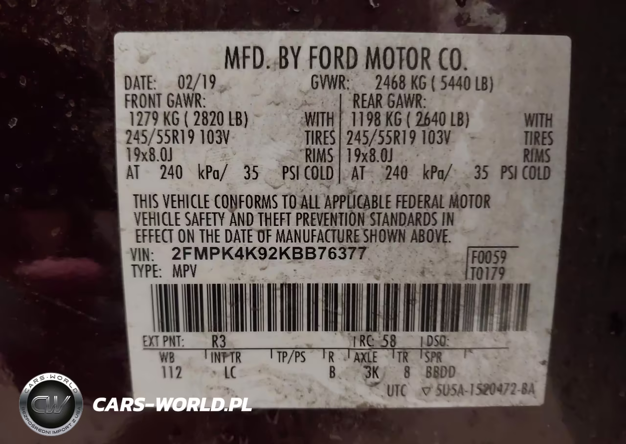 2019 Ford Edge Titanium VIN:2FMPK4K92KBB76377 - 9