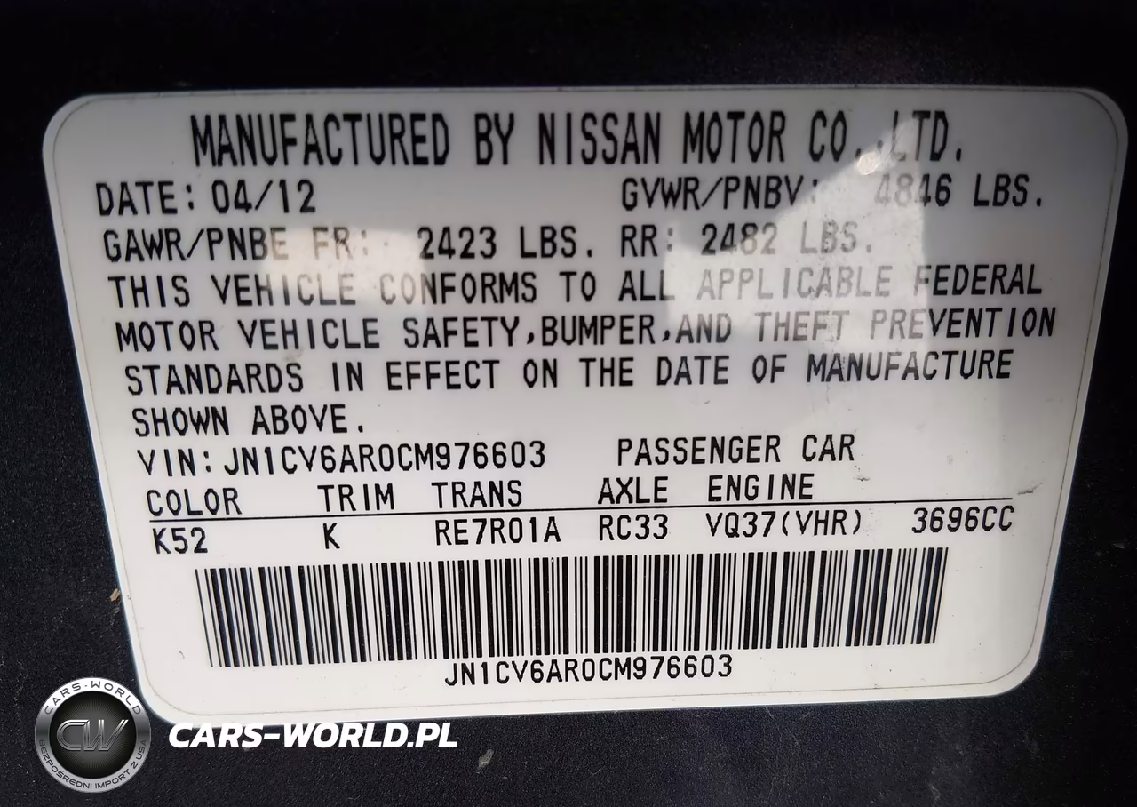 2012 Infiniti G37X VIN:JN1CV6AR0CM976603 - 9