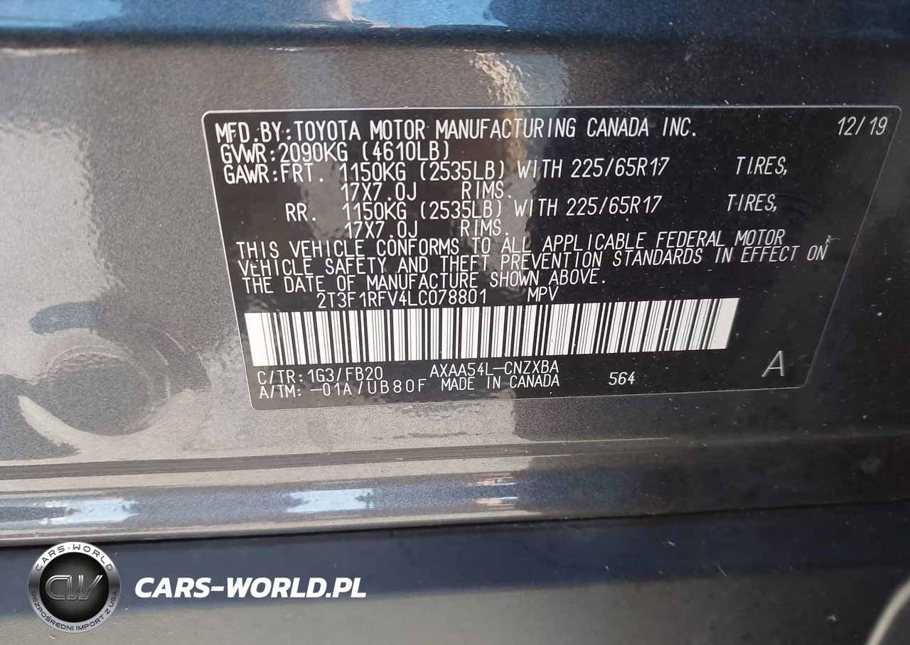 2020 Toyota Rav4 Le VIN:2T3F1RFV4LC078801 - 9