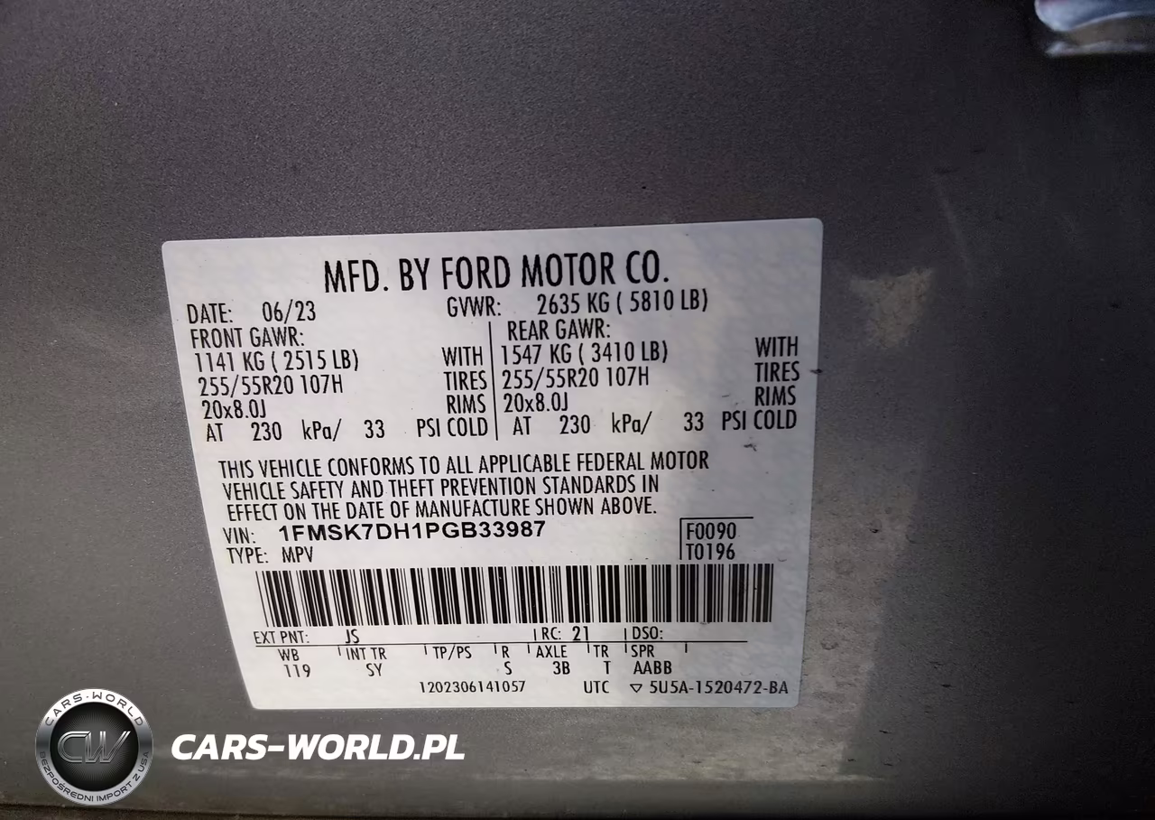 2023 Ford Explorer Xlt VIN:1FMSK7DH1PGB33987 - 9