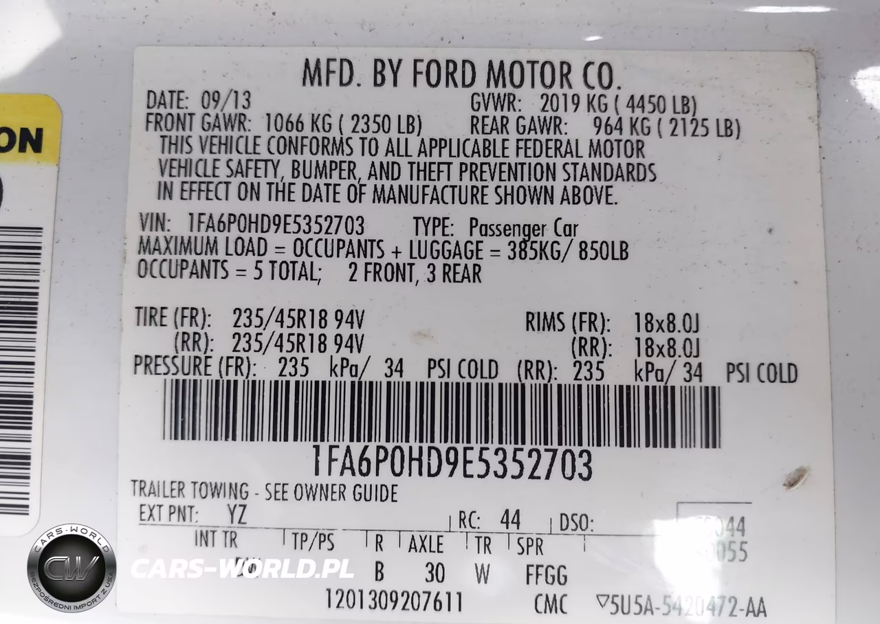 2014 Ford Fusion Se VIN:1FA6P0HD9E5352703 - 9