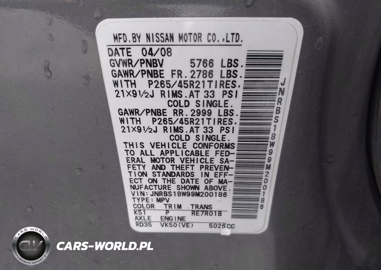 2009 Infiniti Fx50 VIN:JNRBS18W99M200186 - 9