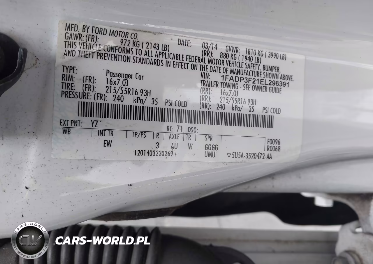 2014 Ford Focus Se VIN:1FADP3F21EL296391 - 9