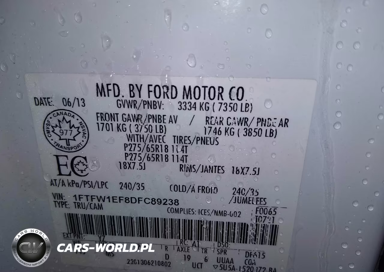2013 Ford F-150 Xlt VIN:1FTFW1EF8DFC89238 - 9