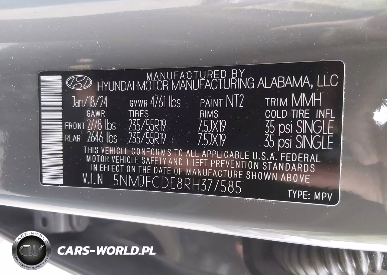 2024 Hyundai Tucson Sel VIN:5NMJFCDE8RH377585 - 9