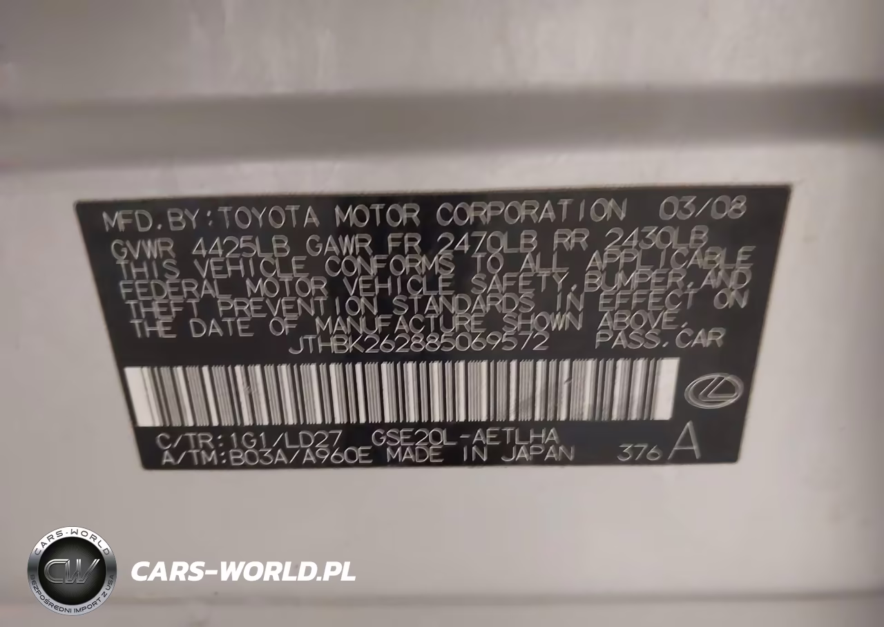 2008 Lexus Is 250 VIN:JTHBK262885069572 - 9