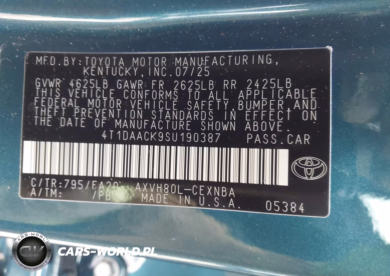 2025 Toyota Camry Le VIN:4T1DAACK9SU190387 - 9