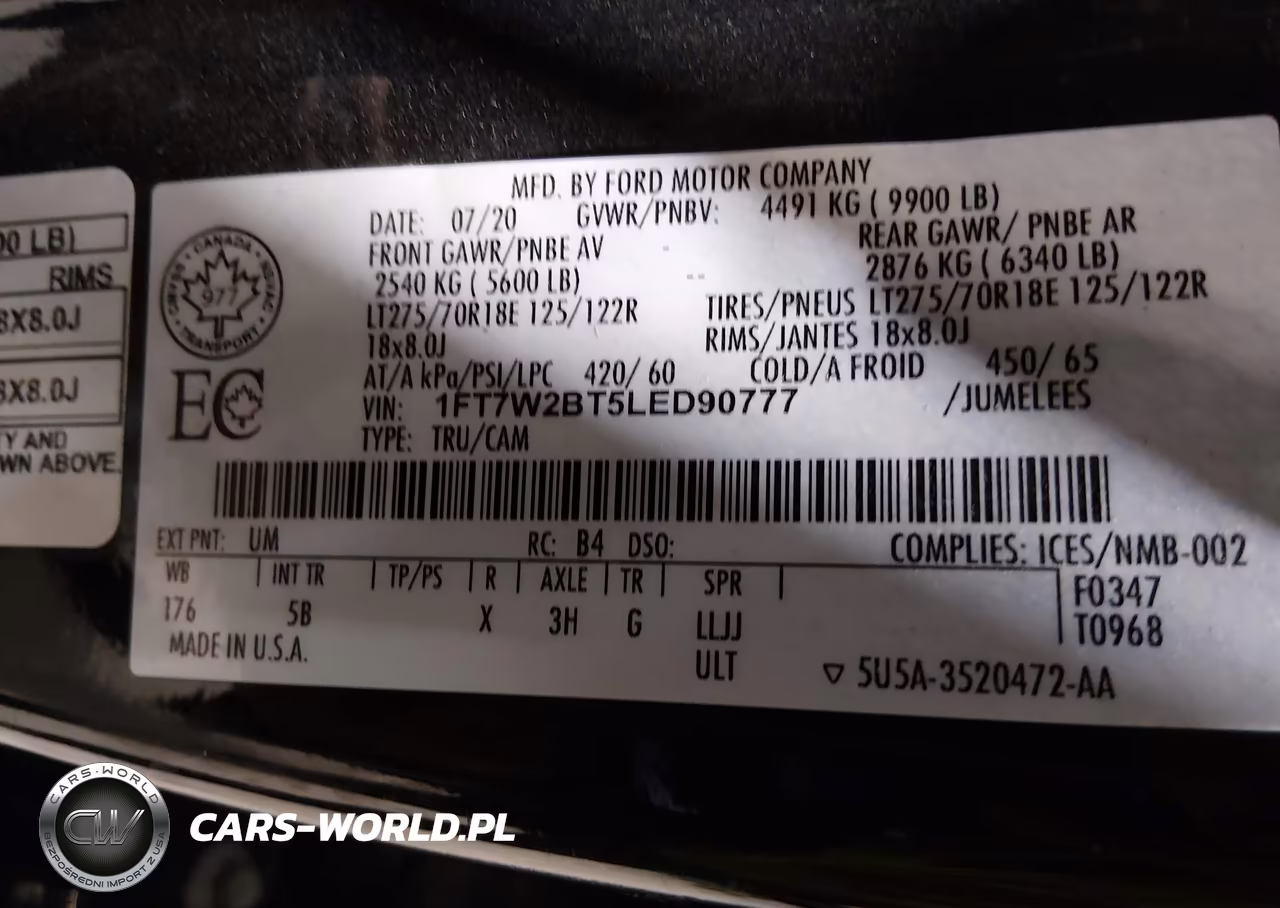 2020 Ford F-250 Lariat VIN:1FT7W2BT5LED90777 - 9
