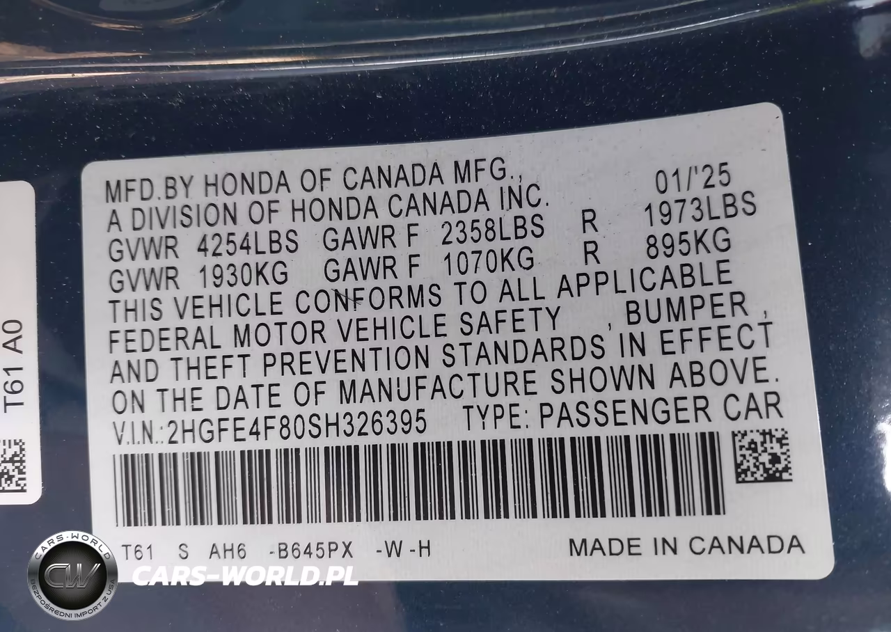 2025 Honda Civic Hybrid Sport-Sport Touring VIN:2HGFE4F80SH326395 - 9