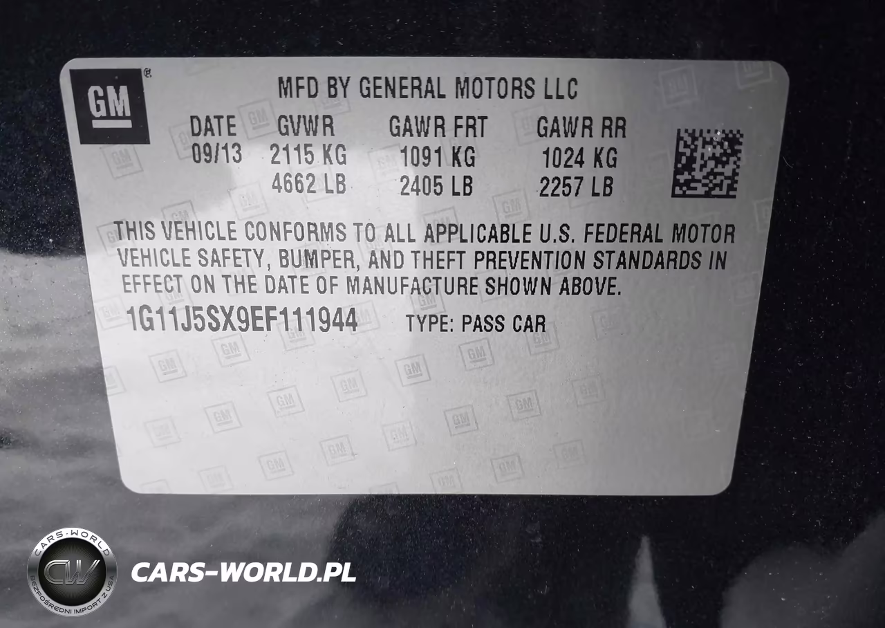 2014 Chevrolet Malibu 2Lz VIN:1G11J5SX9EF111944 - 9