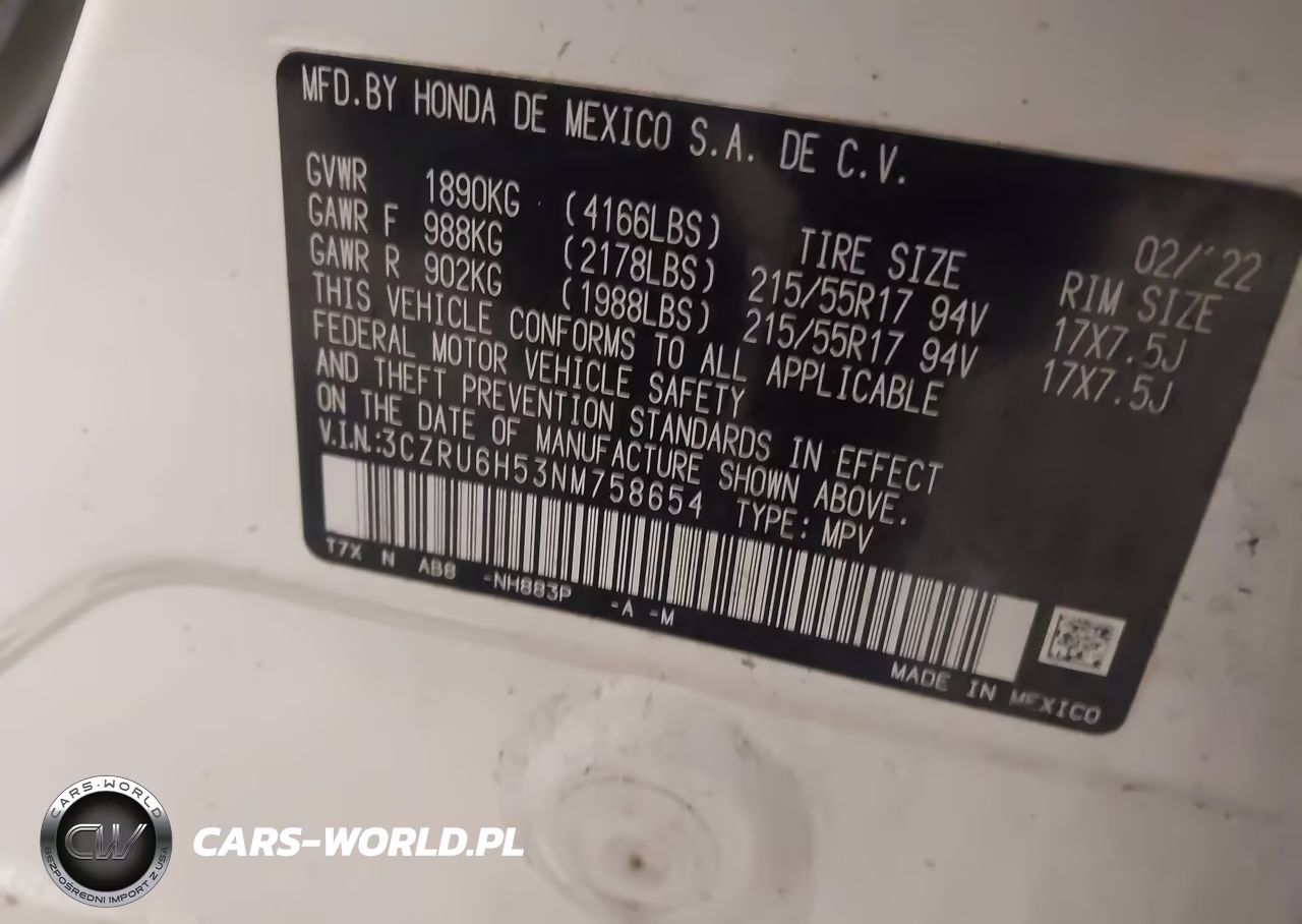 2022 Honda Hr-V Awd Ex VIN:3CZRU6H53NM758654 - 9