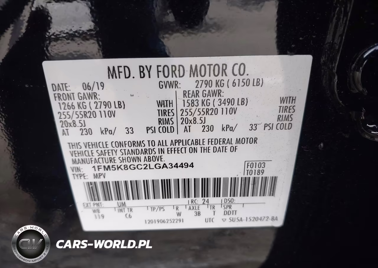 2020 Ford Explorer St VIN:1FM5K8GC2LGA34494 - 9