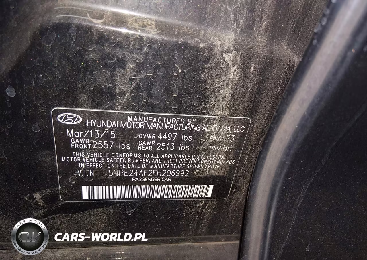 2015 Hyundai Sonata Se VIN:5NPE24AF2FH206992 - 9
