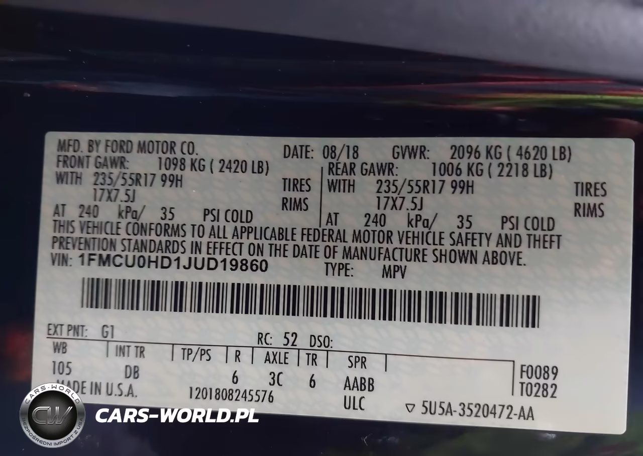 2018 Ford Escape Sel VIN:1FMCU0HD1JUD19860 - 9