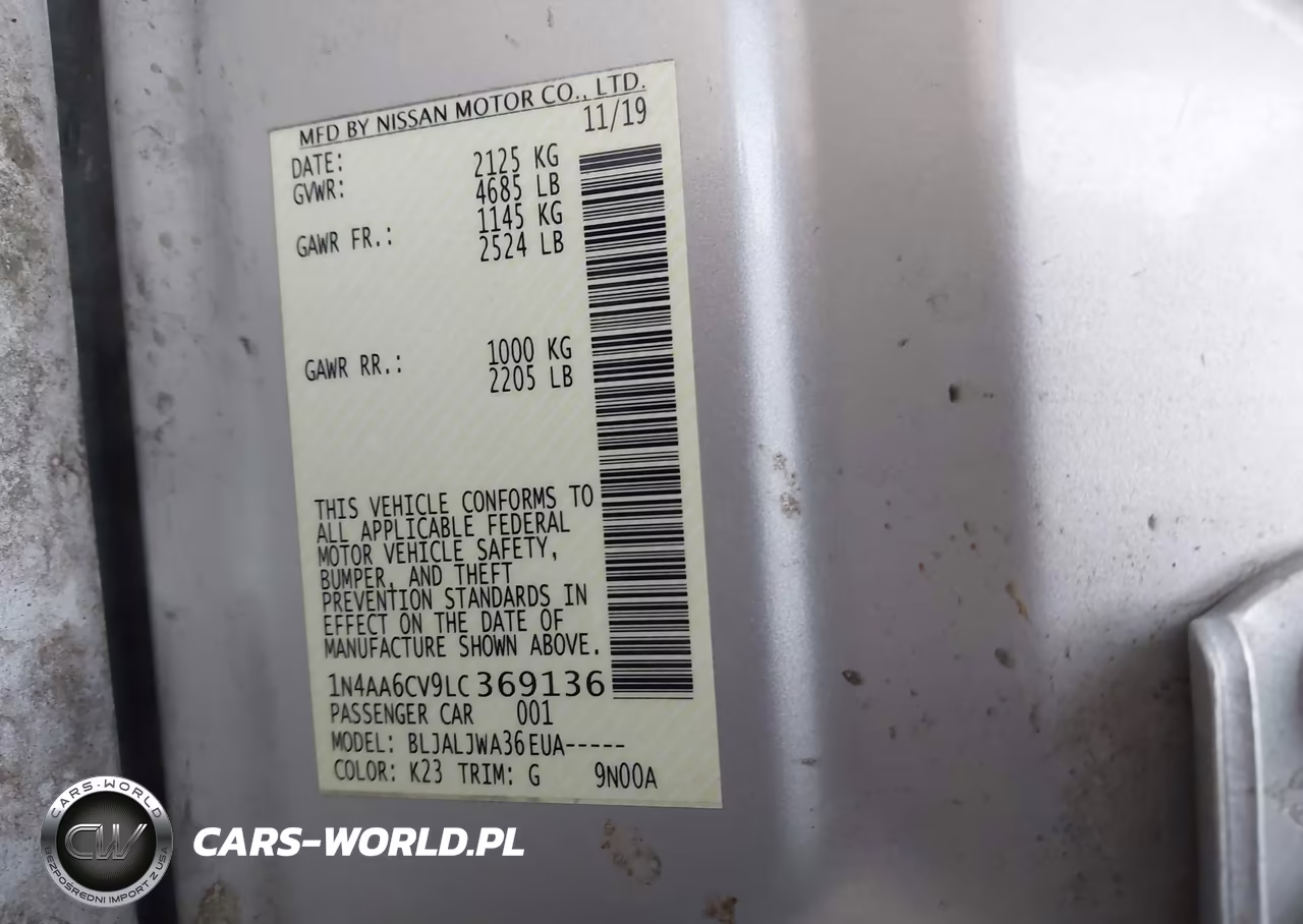 2020 Nissan Maxima Sv Xtronic Cvt VIN:1N4AA6CV9LC369136 - 9