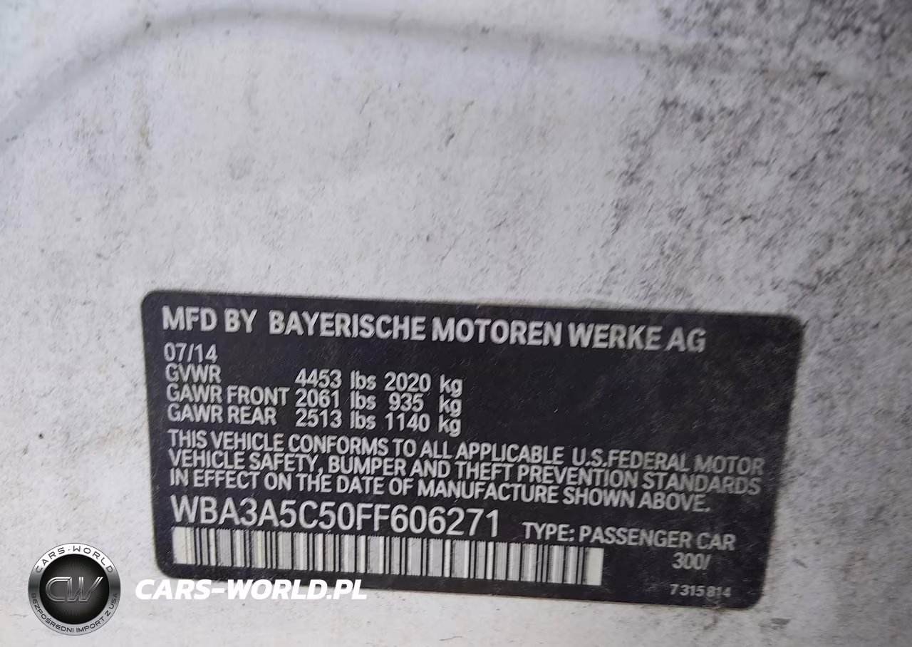2015 BMW 328I VIN:WBA3A5C50FF606271 - 9