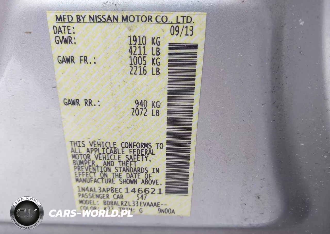 2014 Nissan Altima 2.5 S VIN:1N4AL3AP8EC146621 - 9