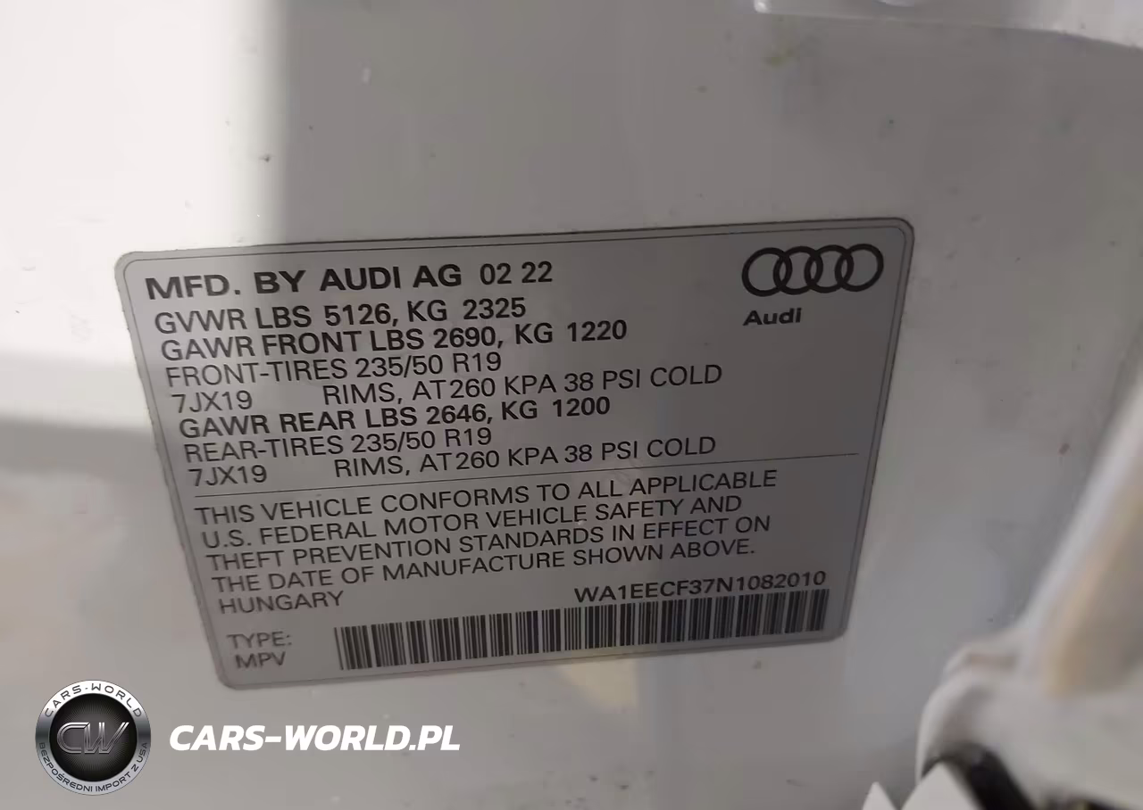 2022 Audi Q3 Premium Plus 45 Tfsi S Line Quattro Tiptronic VIN:WA1EECF37N1082010 - 9